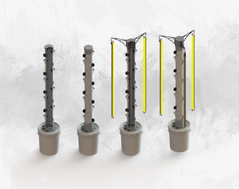 Components for Self-Watering Hydroponic Tower from PVC pipe