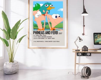 Phineas & Ferb Retro Movie Poster | Wall Art | Movie Wall Art | Movie TV Poster | Printable Poster | Digital Wall Art | Printable Wall Art