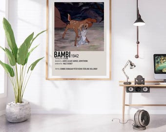 Bambi Retro Movie Poster Print| Retro Vintage Wall Art | Digital Movie Poster | Aesthetic Poster | Printable Wall Art | Digital Wall Art