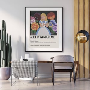 Alice in Wonderland Retro Movie Poster | Retro Vintage Wall Art | Digital Movie Poster | | Printable Wall Art | Digital Wall Art