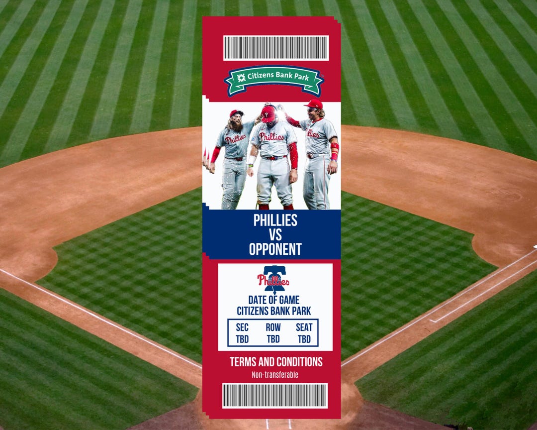 Phillies Ticket Raffle Personalized Phillies Ticket - Etsy