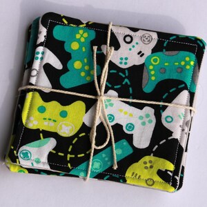 coasters made from gamer fabric