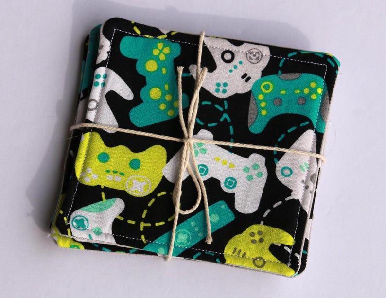 coasters made from gamer fabric