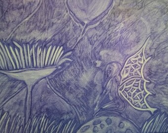 Fairy Acrylic Painting: Whimsical Illustration, Original Art (11"x14")