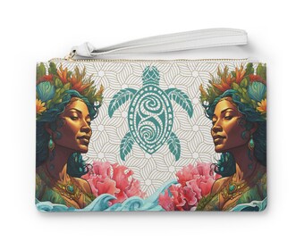 Bohemian Clutch Bag, Tropical Beach Accessory, Colorful Summer Pouch, Eco-Friendly Travel Wallet, Gift for Her, Artsy Handbag