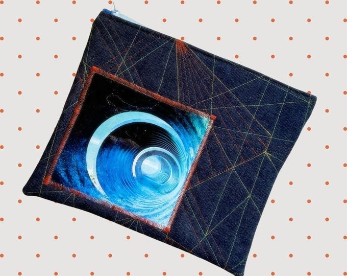 Featured listing image: Blue Spiral: Extra Large Zipper Pouch