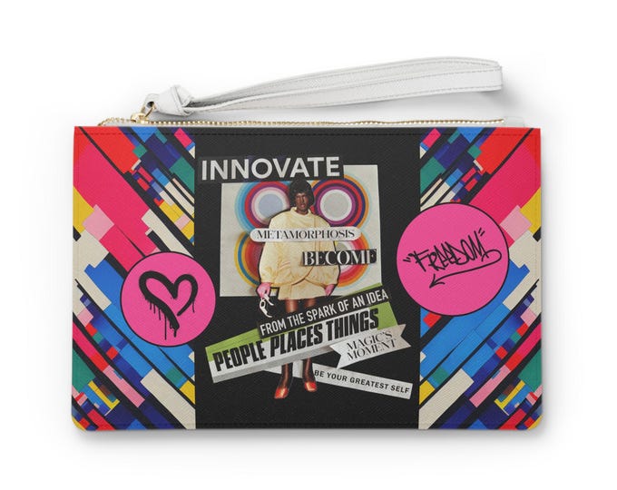 Featured listing image: Clutch Bag: Creative Empowerment Collage  (9.5" x 6.6")