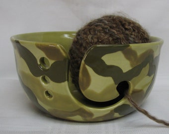Large Ceramic Yarn Bowl: Knitting Crochet Bowl