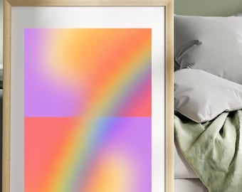 Pastel Ombre Gradient Art Print: Modern Minimalist Decor (Digital Download)