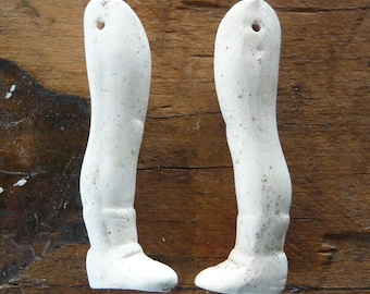 Antique Doll LEGS 507 | German Bisque | Jointed Torso Legs with Molded Shoes | Doll Body Parts | 507 part