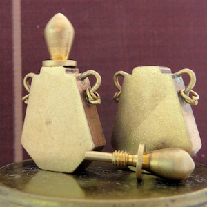 Vintage brass perfume bottle pendant