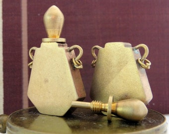 Vintage brass perfume bottle pendant