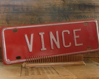 Vintage bicycle license plate VINCE name for your bike