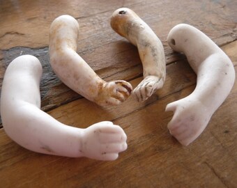 Antique German doll arms, German doll parts