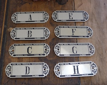 Antique Nickel Plated Brass Locker Number Plate or Locker Tag