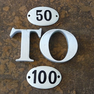 50-100 Vintage Enamel Number Porcelain Number Hotel Door Number Enamel Plaque Many Numbers Available | Authentic