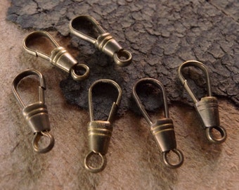 Vintage Brass Pocket Watch Clasp, Set of 6, 22mm