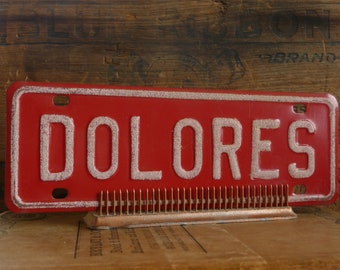 Vintage bicycle license plate DELORES name for your bike