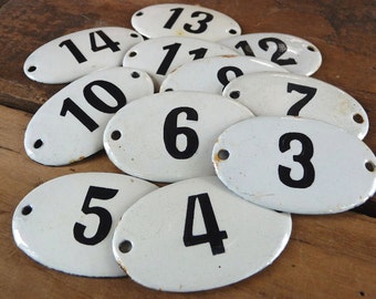 Vintage Enamel Number 1-49 Porcelain Number Hotel Door Number  Enamel Plaque  Porcelain Enamel Number | Many Numbers Available | Authentic