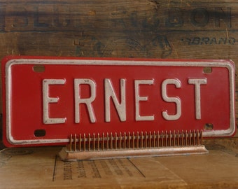 Vintage bicycle license plate name for your bike ERNEST