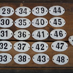 Vintage Enamel Number 1-49 Porcelain Number Hotel Door Number Enamel Plaque Porcelain Enamel Number Many Numbers Available Authentic 画像 5