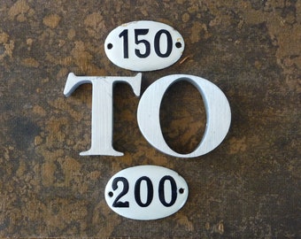 150-200 Vintage Enamel Number Porcelain Number Hotel Door Number Enamel Plaque Many Numbers Available | Authentic