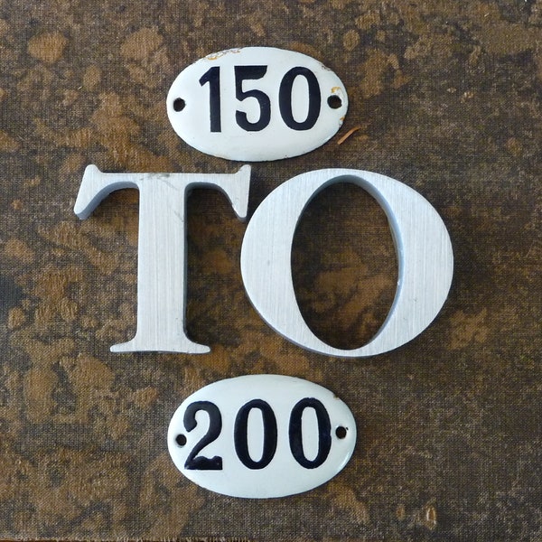 150-200 Vintage Enamel Number Porcelain Number Hotel Door Number Enamel Plaque Many Numbers Available | Authentic