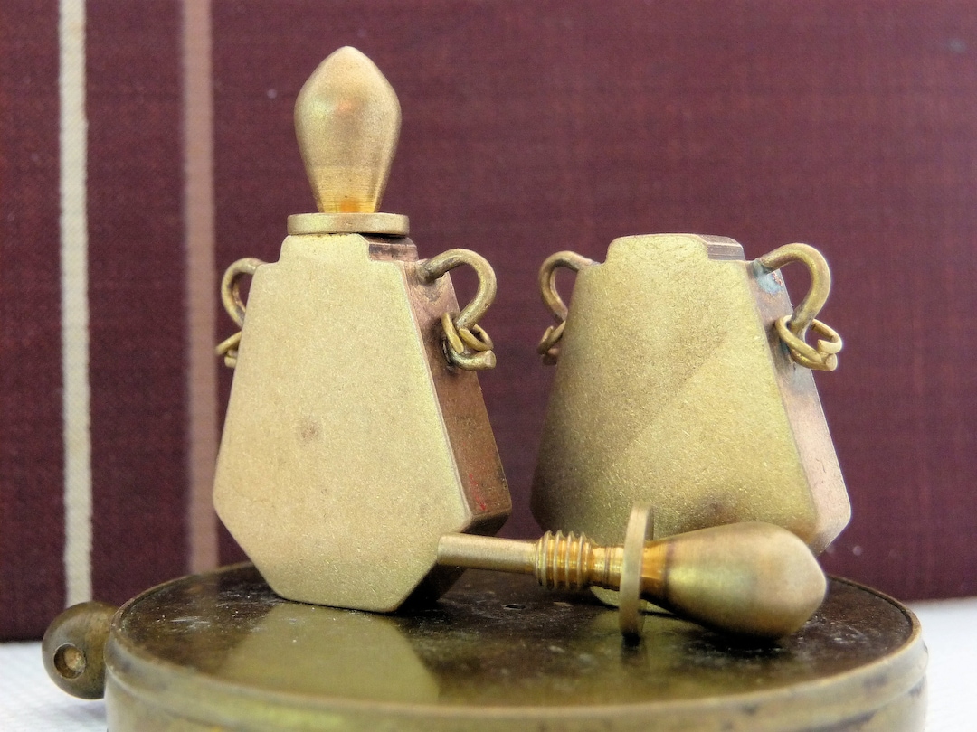 Vintage Brass Perfume Bottle Pendant - Etsy