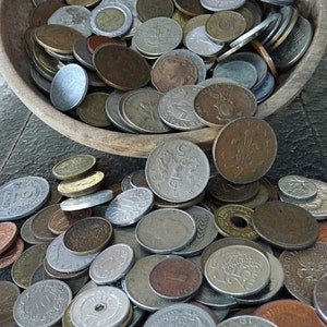 World coins, foreign coins, foreign currency, 25 pieces of money