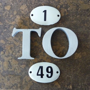 Vintage Enamel Number 1-49 Porcelain Number Hotel Door Number Enamel Plaque Porcelain Enamel Number Many Numbers Available Authentic image 2