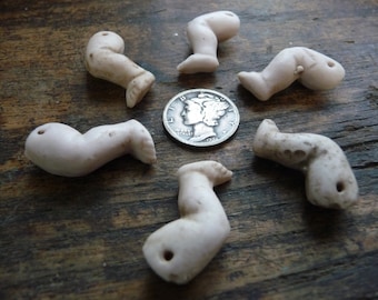 Antique Doll Legs | German Bisque | SMALL Baby Doll Parts | Torso LEFT Legs 1" tall