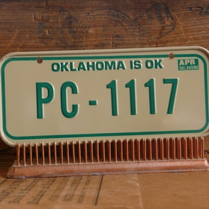 Vintage 1981 OKLAHOMA bicycle license plate for your bike