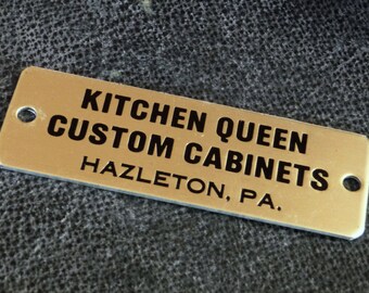 Vintage Appliance ID Tag -- Metal Sign Kitchen Queen Custom Cabinets Hazelton PA