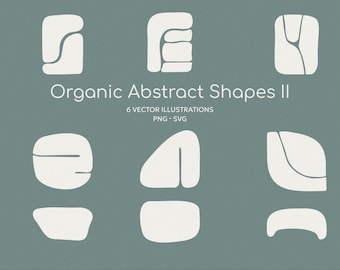 Organic Abstract Shapes: 9 Hand-Drawn Modern Designs (SVG + PNG)