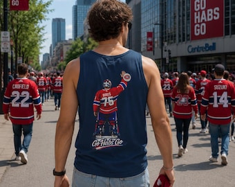 Montreal Canadiens Inspired DOBES Tank Top Hockey Fan Streetwear | Go Habs Go Graphic Muscle Shirt | Playoff Game Day Apparel