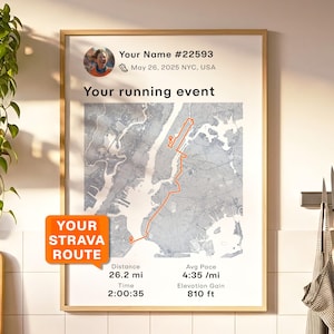 Strava Laufposter, Personalisierte Laufroute, GPX Karte, Marathon Geschenk, Running Print, Laufkarte, Custom Run Map, Läufer Geschenk