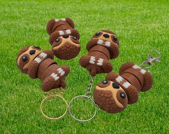 Llavero sensorial de perezoso articulado impreso en 3D