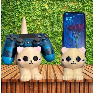 3D Printed Cat Holder: Gaming Controller, Phone, Tablet Stand