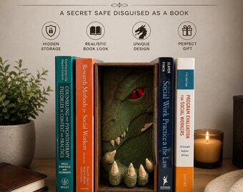 Drachen Buchecke | Fantasy Bücherregal Dekor | 3D gedruckter Dragon Regaleinsatz | Buchliebhaber Geschenk | Mittelalterliche Bibliothek Dekor