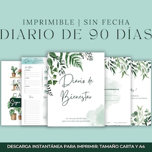 Diario de Bienestar - 90 dias [Spanish Wellness Journal - 90 days]