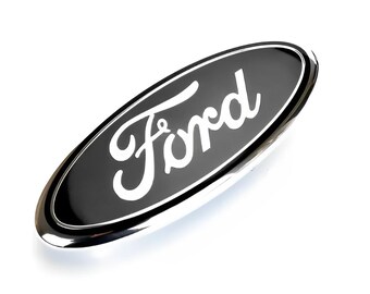 FORD BLACK & SILVER EMBLEM OVAL 9 INCH LOGO Front Grille/Tailgate Badge 2004-16 - Foto 11