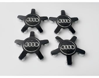 Set of 4 Audi Alloy Wheel Badges Center Star Caps – 135mm
