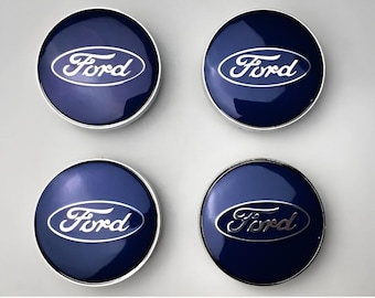 Ford Wheel Center Hub Caps: 3D Emblem, Set of 4 (56mm/60mm)