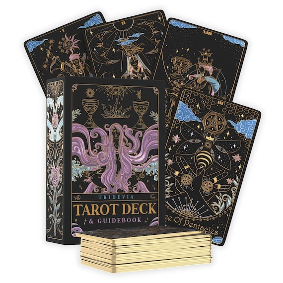 Tridevia Golden Foil 78-card Tarot Deck With Enlightening