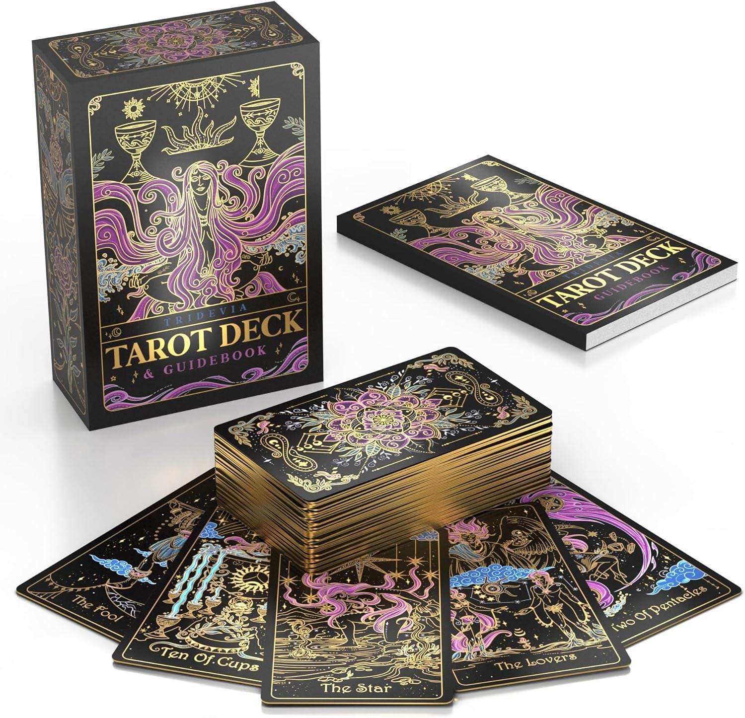 Tridevia Golden Foil 78-card Tarot Deck With Enlightening