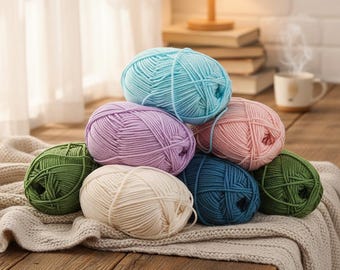 80-farbiges 4-fädiges Milch Baumwollgarn, Amigurumi Garn, Häkeln, Stricken, Punch Needle, DIY Handwerk, Decke