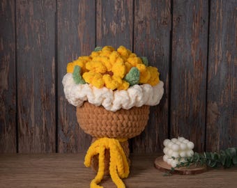 Sunflower Crochet Bouquet Pattern - DIY handgemachtes Geschenk für Hochzeiten, Wohnkultur, Schulanfang & besonderes Geschenk für ihre Lehrerin