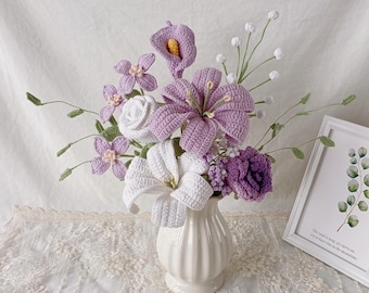 Crochet Bouquet Pattern: Lily, Rose, Dogwood (PDF Pattern) Advanced Level