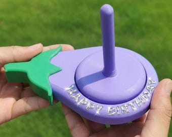 3D gedrucktes Auberginen-Form-Spinngarnkarussell Benutzerdefinierte Farbe, 3D-gedruckter Garnspinner zum Stricken und Häkeln, verhedderungsfreier Garnspinner
