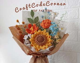 7-in-1 Spring Bouquet Crochet Pattern | Rose & Tulip Floral PDF | DIY Home Decor Tutorial | Intermediate Level
